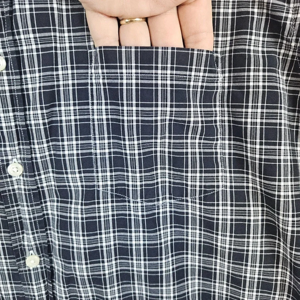 J Crew Men's Gray Plaid Dress Shirt Size XL 17-17‎ 1/2 Button Down 100% Cotton